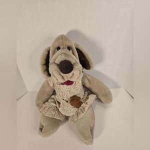 Vintage Ganz Bros WRINKLES THE DOG 17" Stuffed Animal Plush Puppet 1981 + Puppy